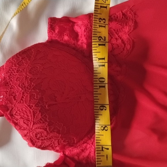 Marilyn Monroe Red Lace Babydoll Chemise Nighti Lingerie, Size: L - Picture 4 of 7